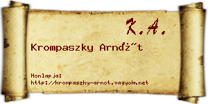 Krompaszky Arnót névjegykártya